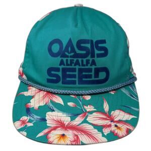 Nissin Cap 5 Panel Green Pink One Size Oasis Alfalfa Seed Floral Rope Print Hat